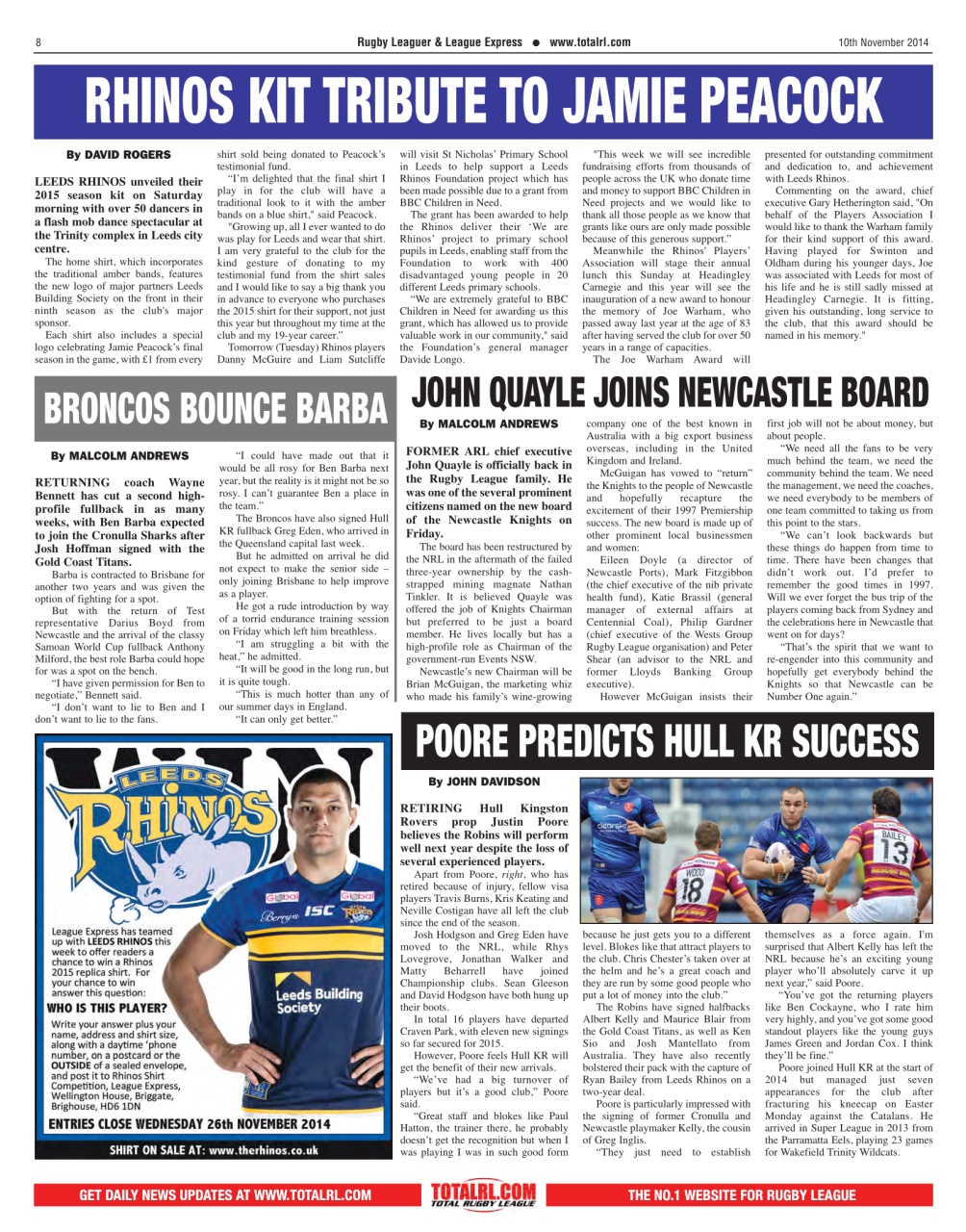League Express Preview Pages