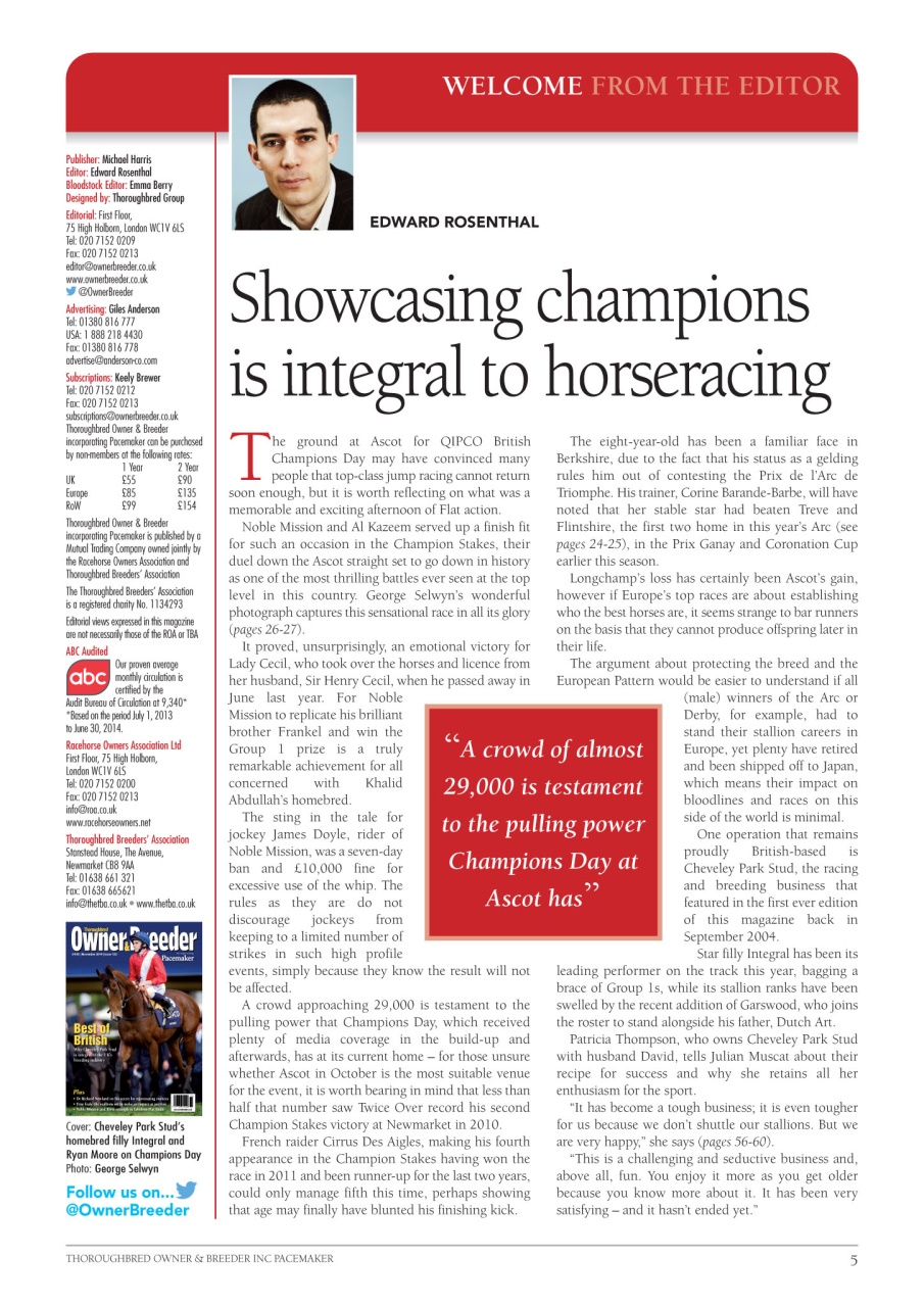 The Owner Breeder Preview Pages