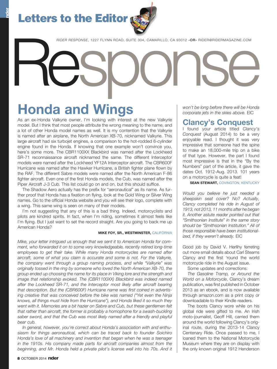 Rider Magazine Preview Pages