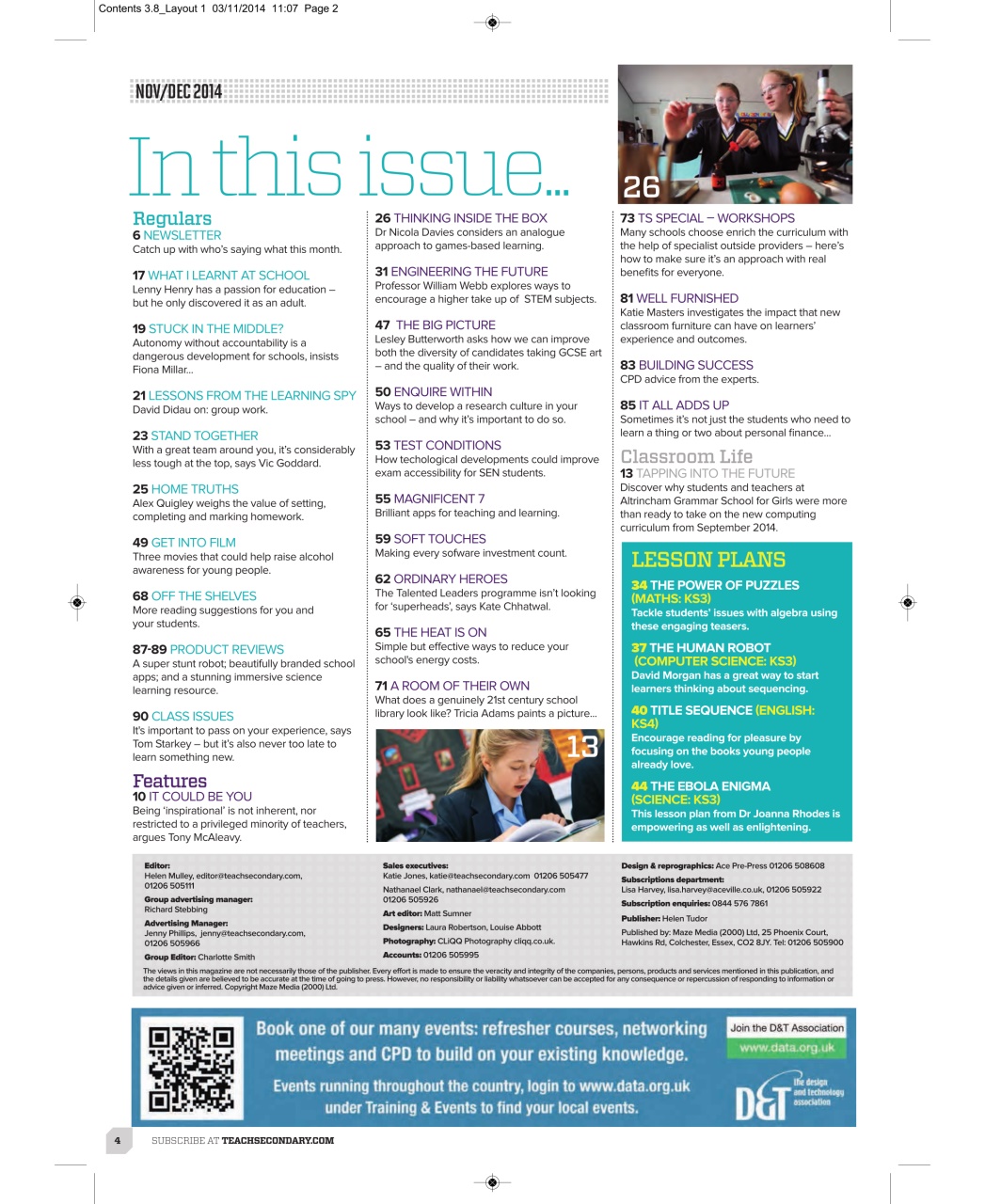 Teach Secondary Preview Pages