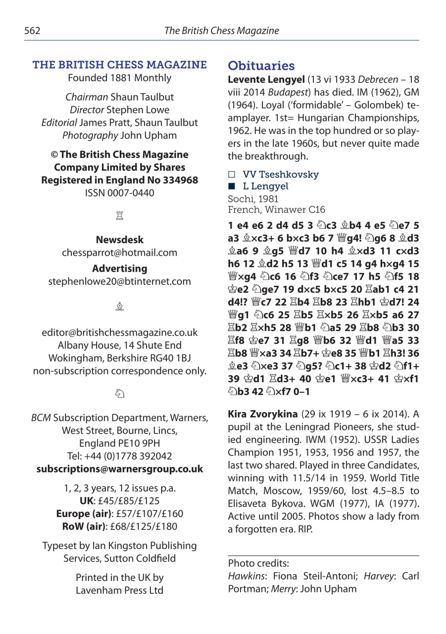 British Chess Magazine Preview Pages