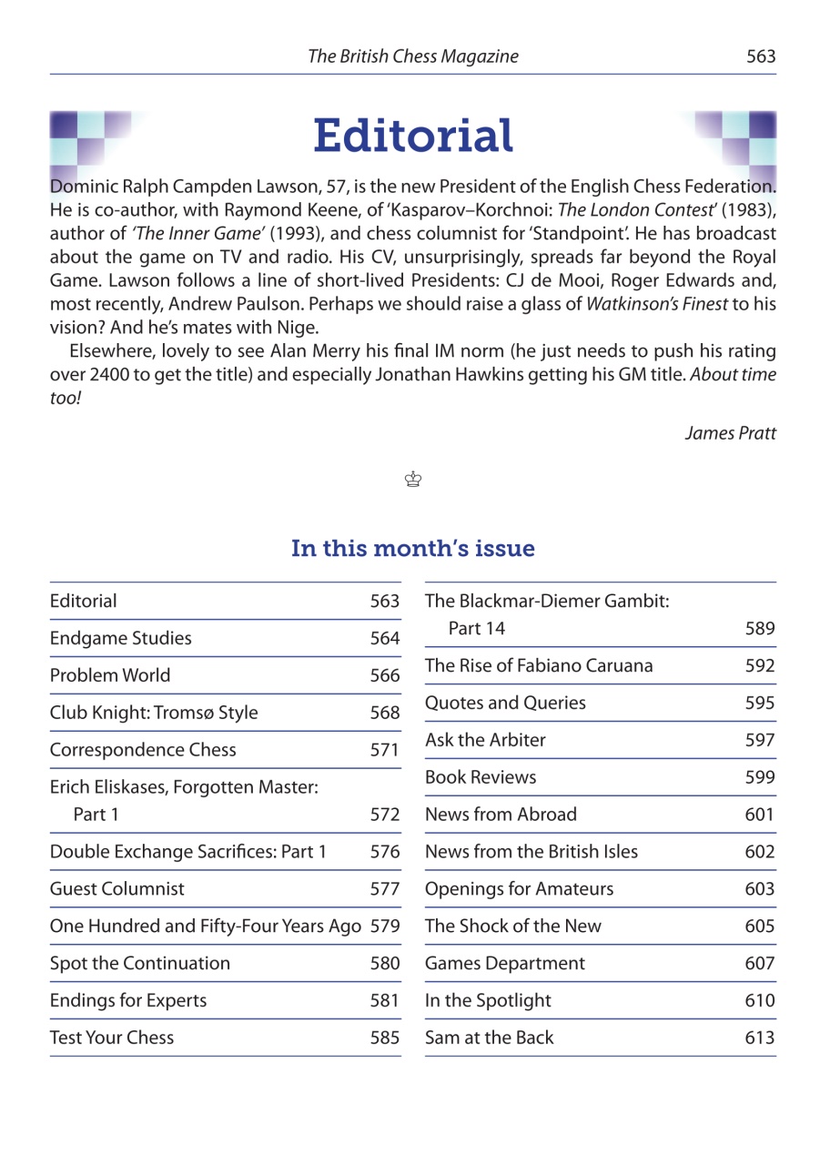 British Chess Magazine Preview Pages