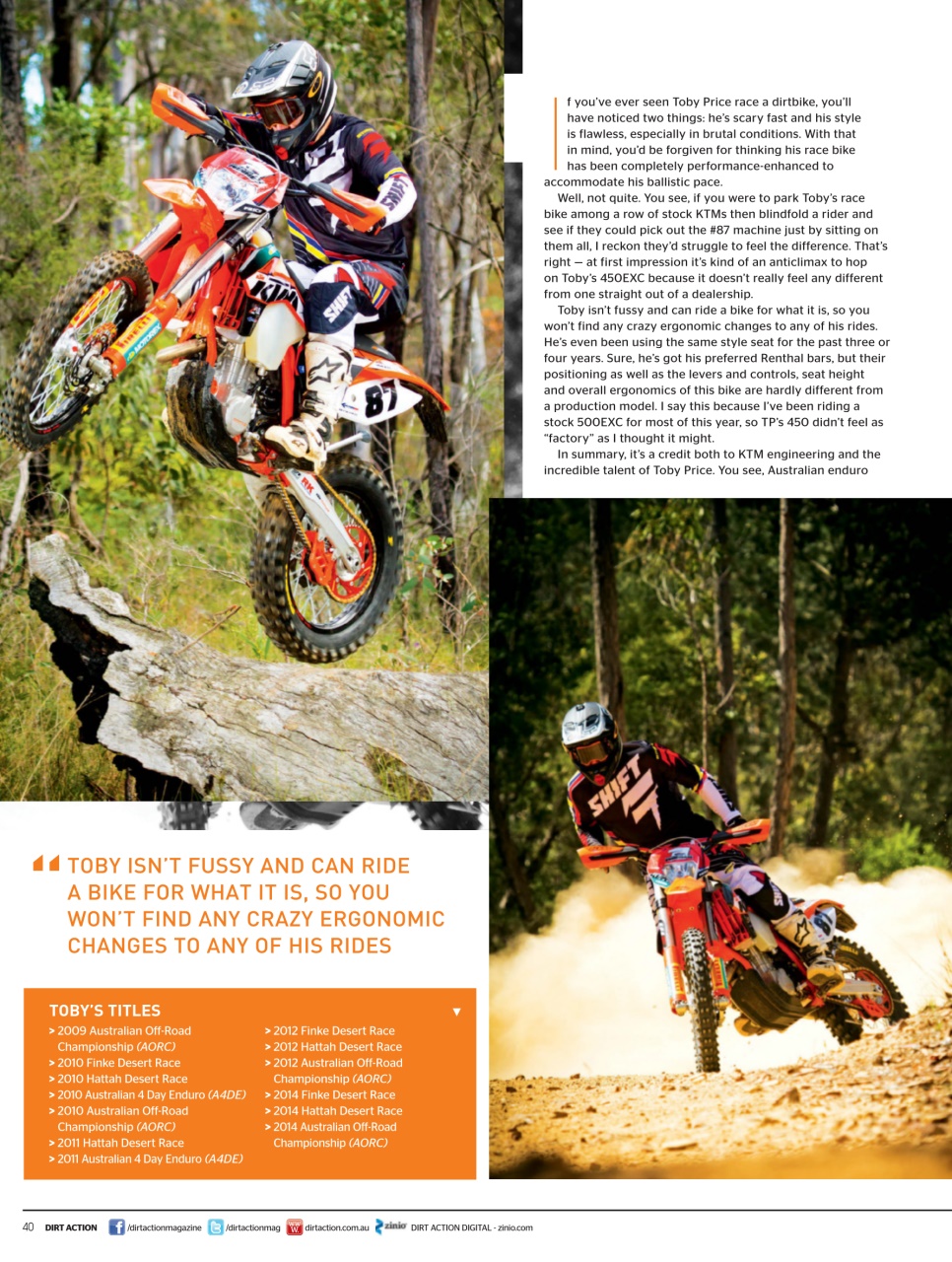 Dirt Action Preview Pages