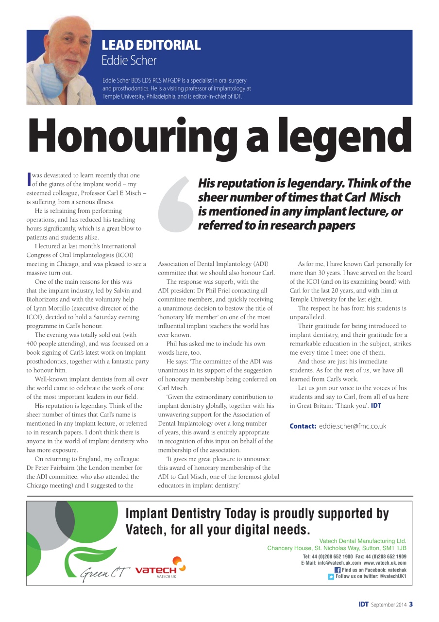 IDT – Implant Dentistry Today Preview Pages