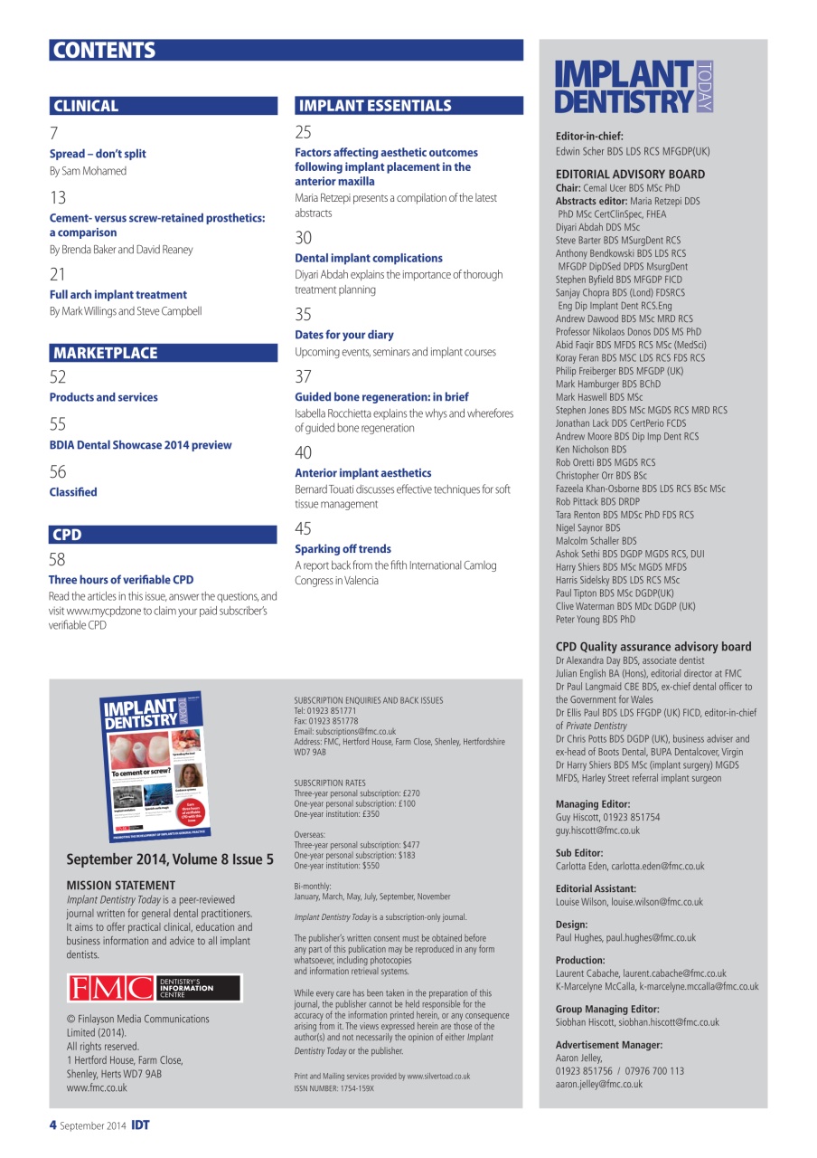 IDT – Implant Dentistry Today Preview Pages