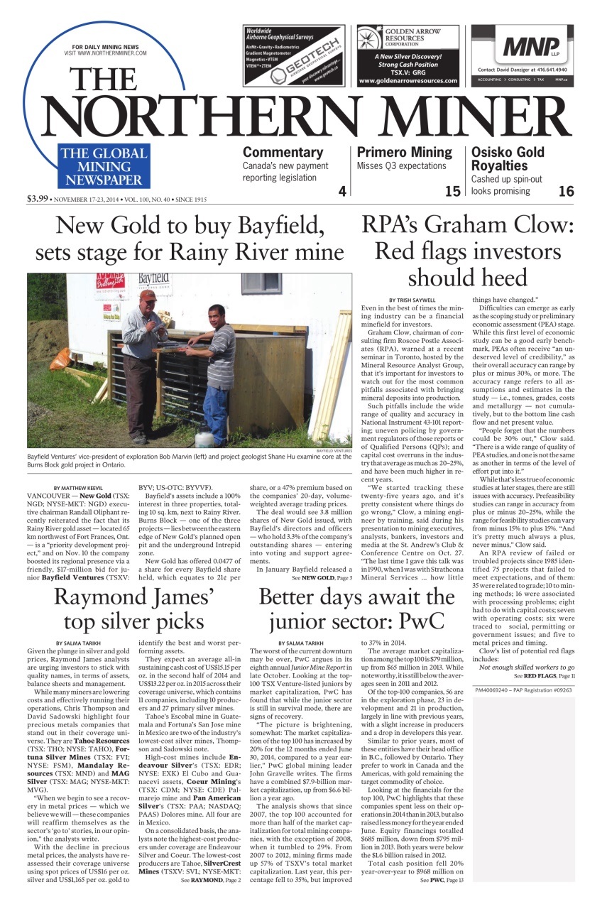 The Northern Miner Preview Pages