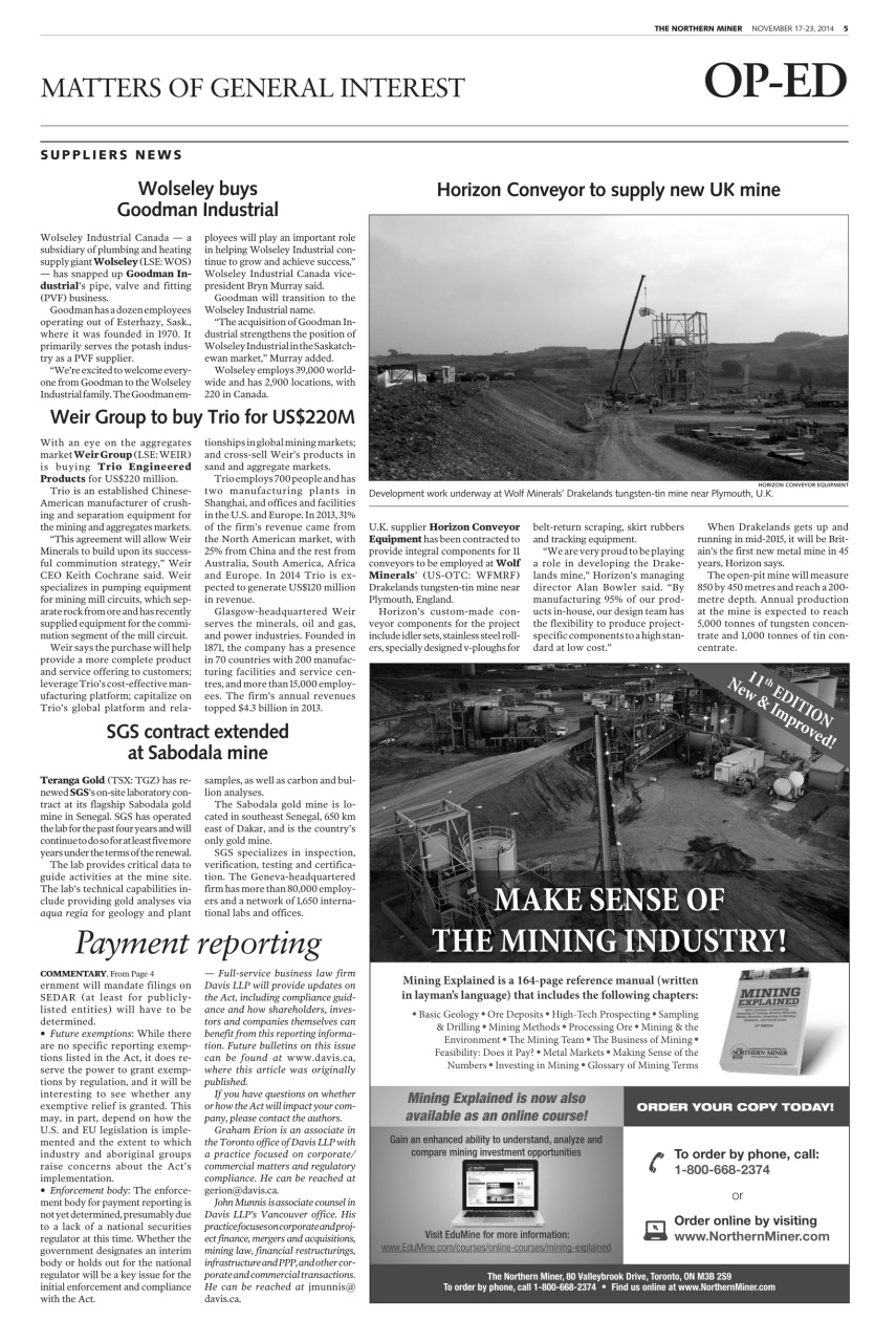 The Northern Miner Preview Pages