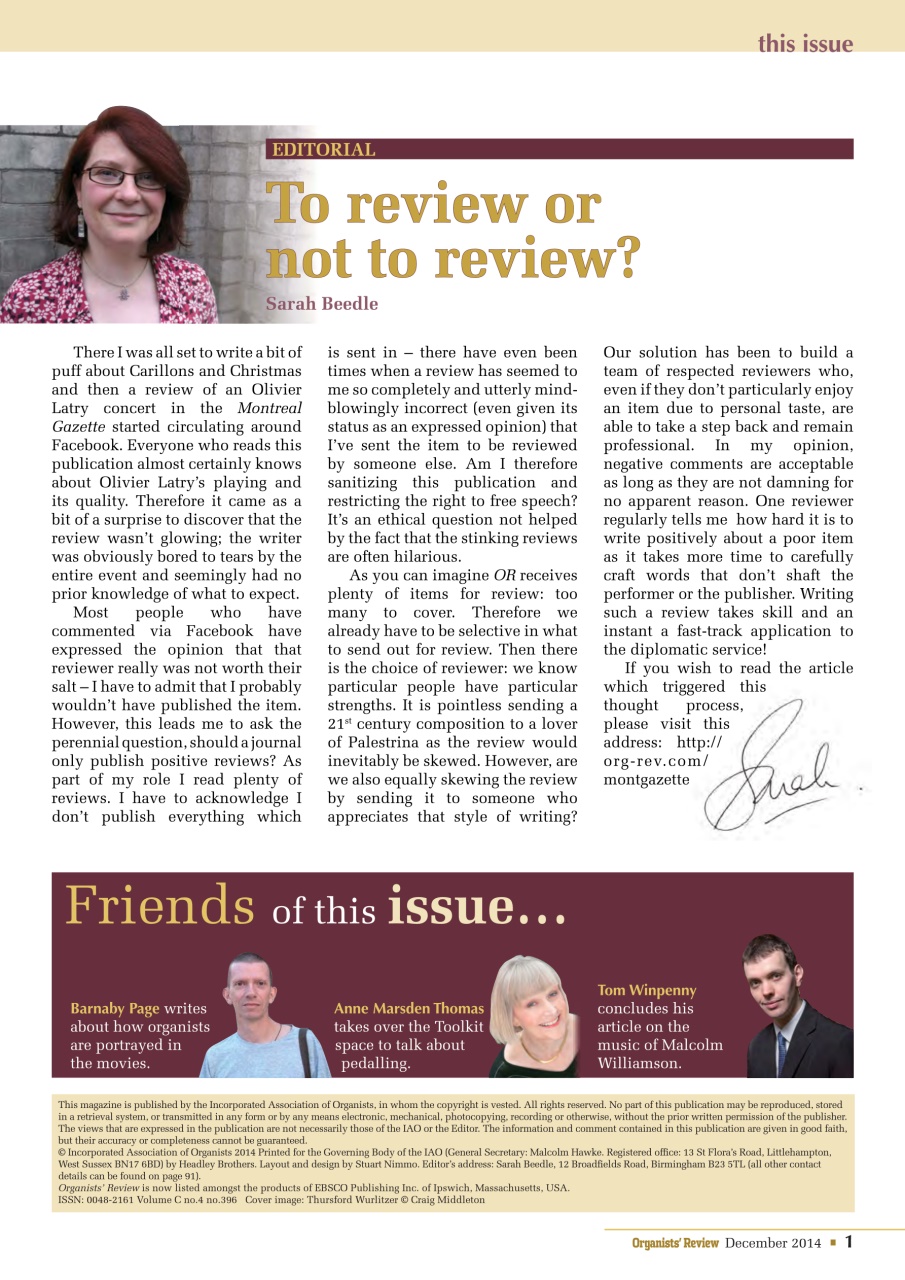 Organists' Review Preview Pages