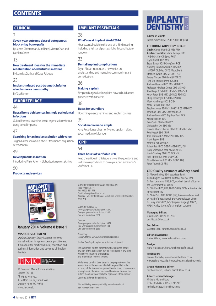 IDT – Implant Dentistry Today Preview Pages