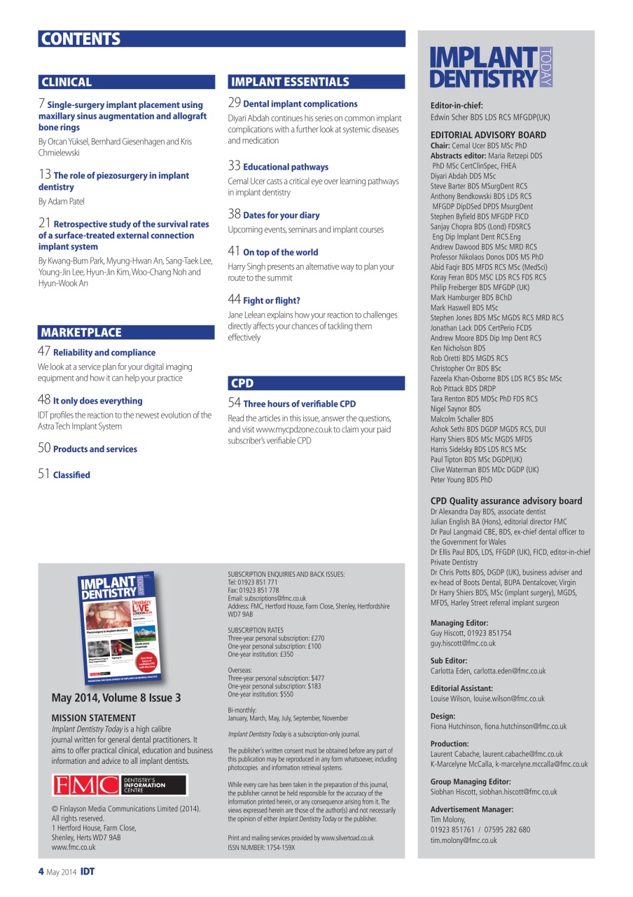 IDT – Implant Dentistry Today Preview Pages