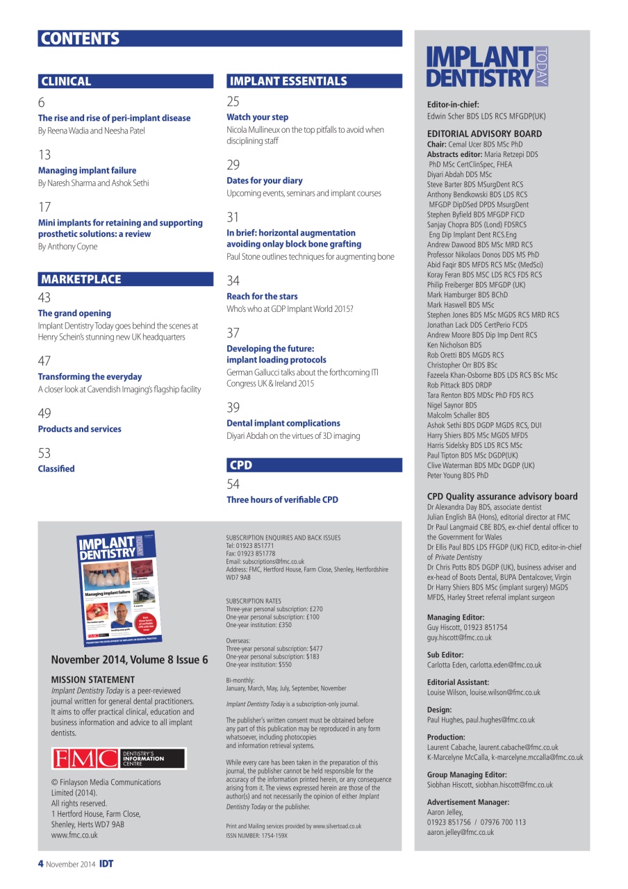 IDT – Implant Dentistry Today Preview Pages
