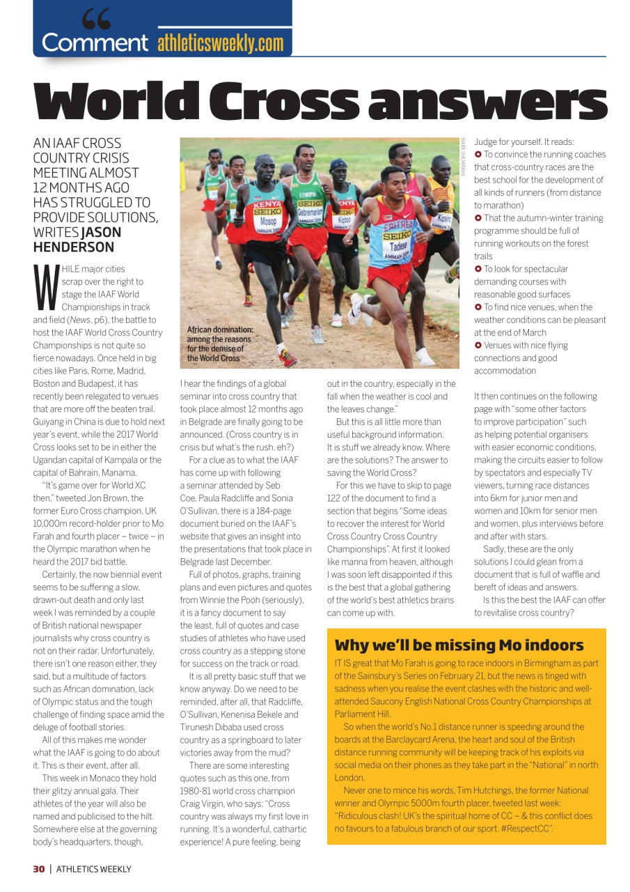 AW – Athletics Weekly Magazine Preview Pages