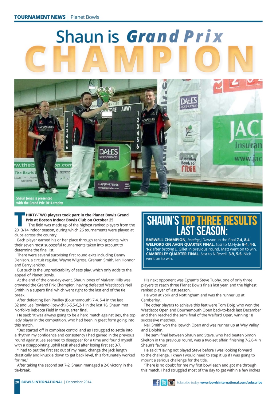 Bowls International Preview Pages