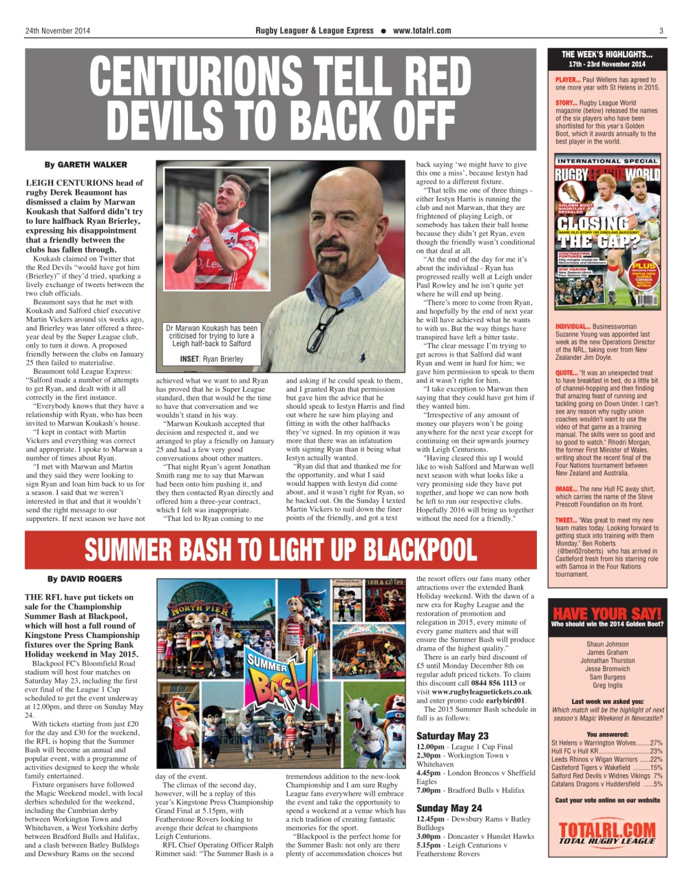 League Express Preview Pages