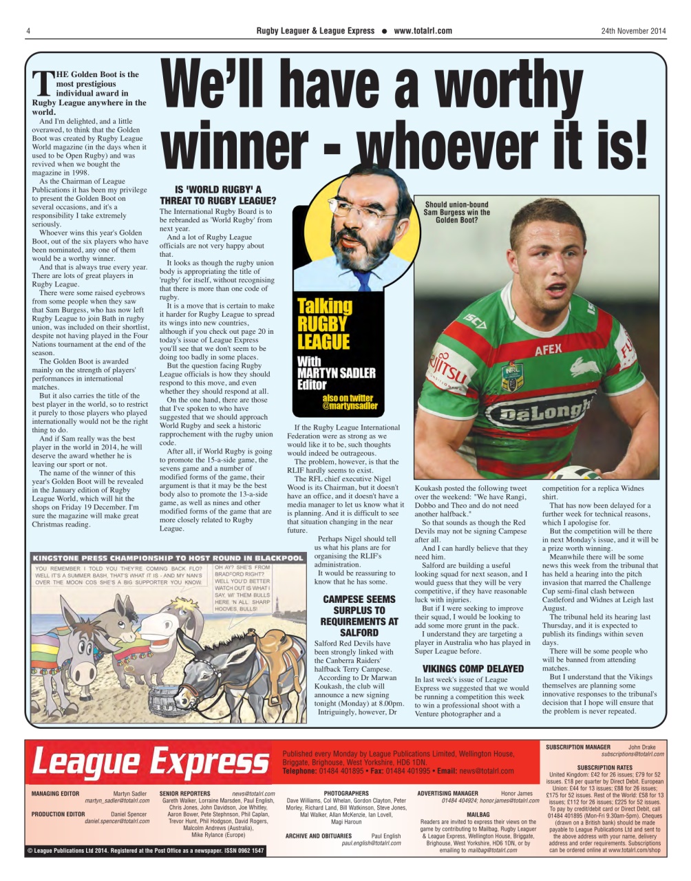 League Express Preview Pages
