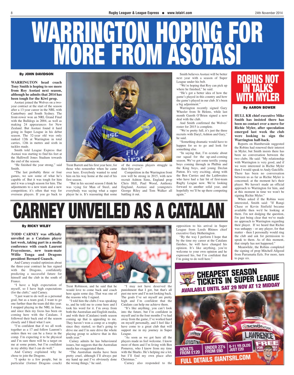 League Express Preview Pages