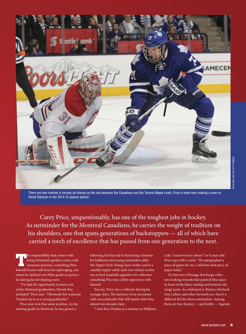 Beckett Hockey Magazine Preview Pages