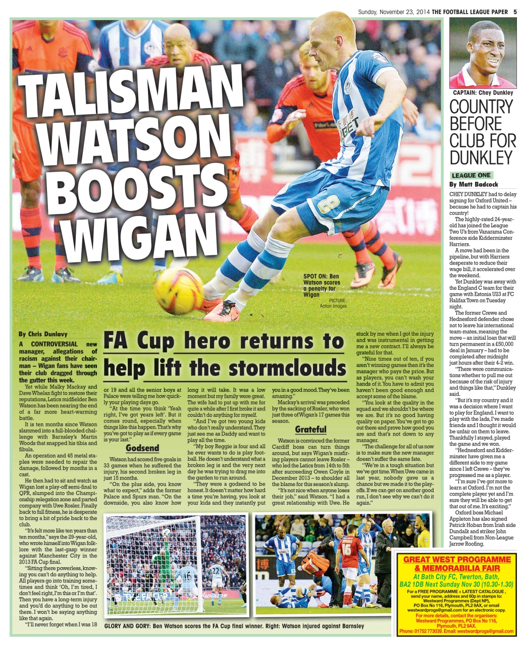 The Football League Paper Preview Pages