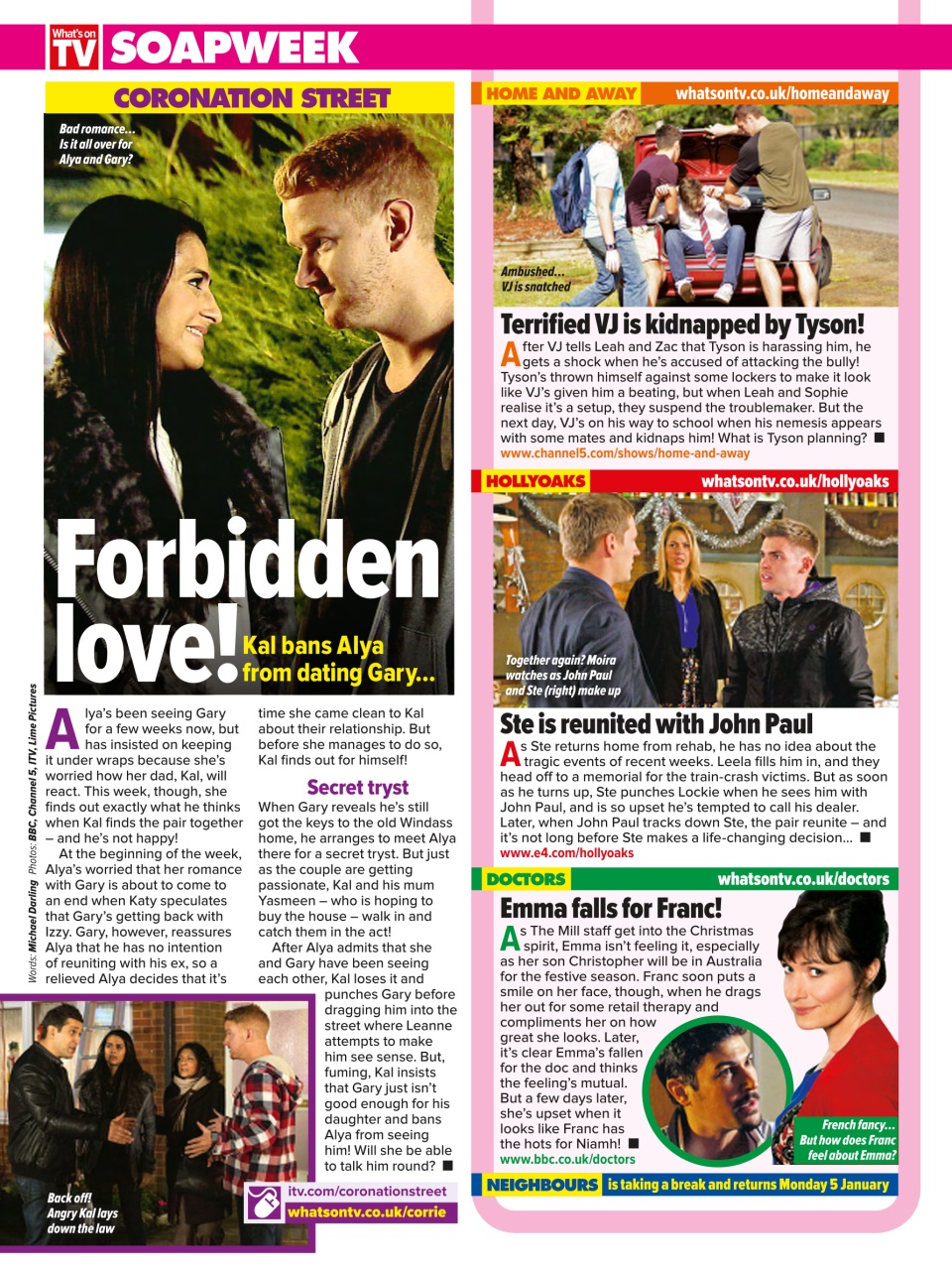 What's on TV Preview Pages