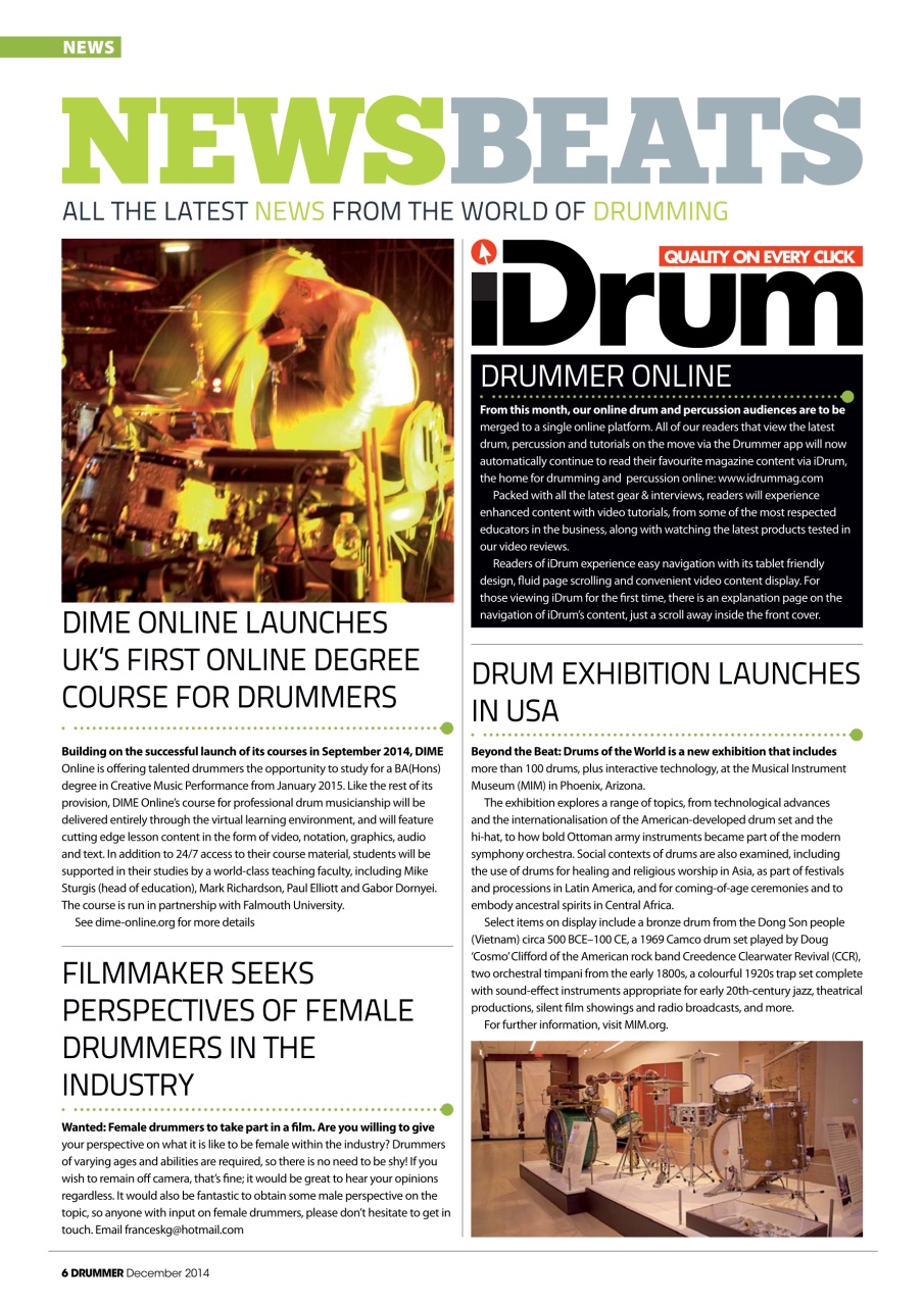 iDrum magazine: Never miss a beat Preview Pages