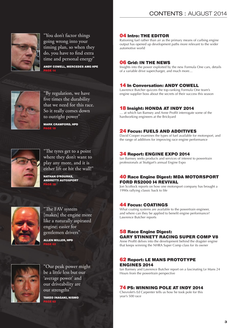 Race Engine Technology Preview Pages