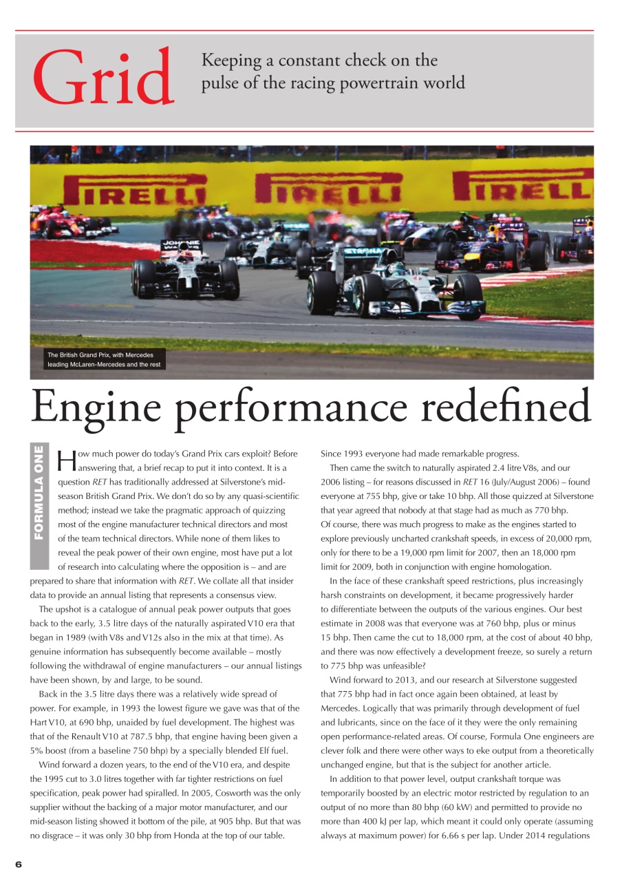 Race Engine Technology Preview Pages