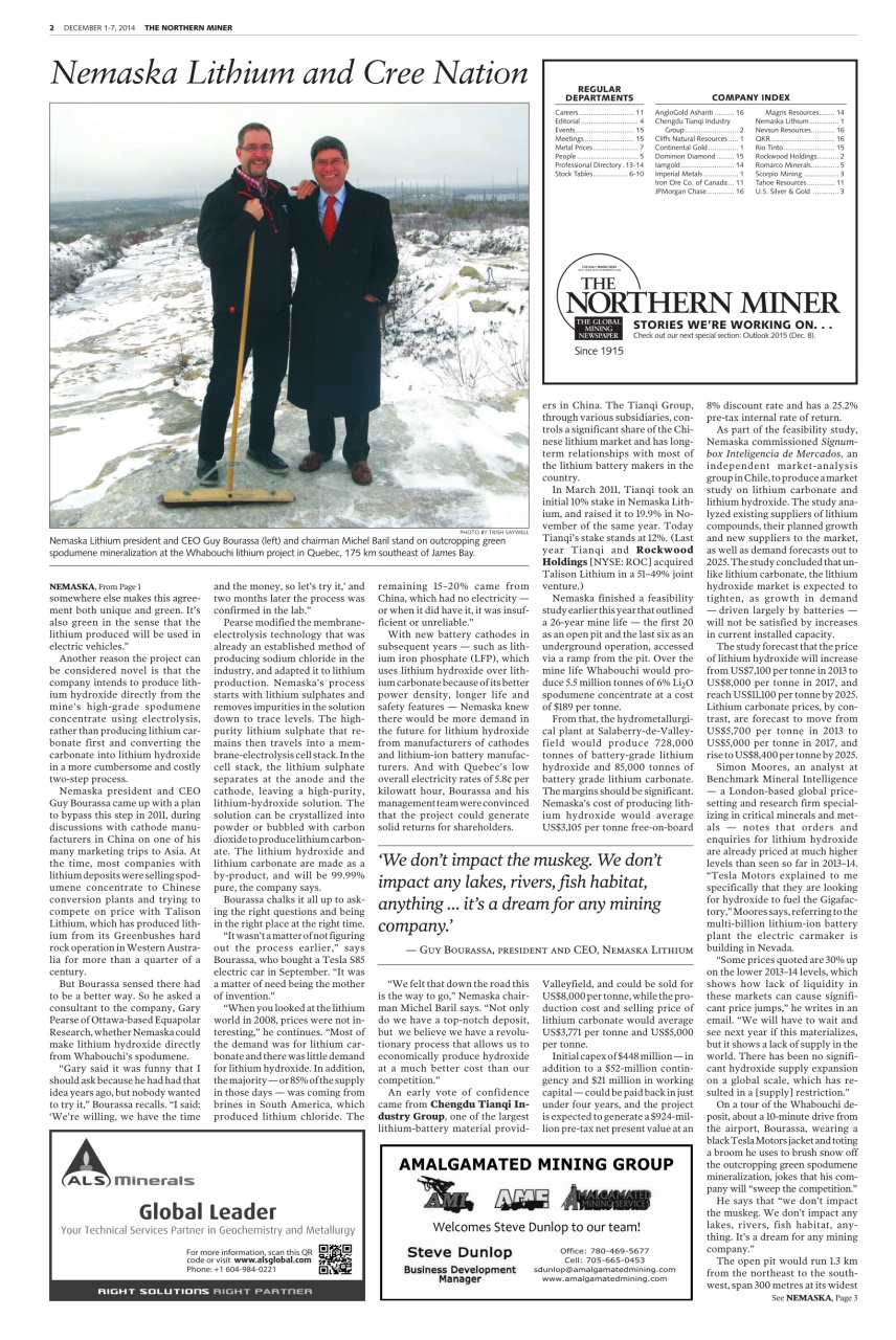 The Northern Miner Preview Pages