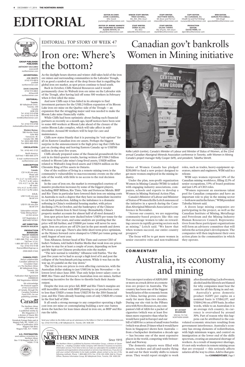 The Northern Miner Preview Pages