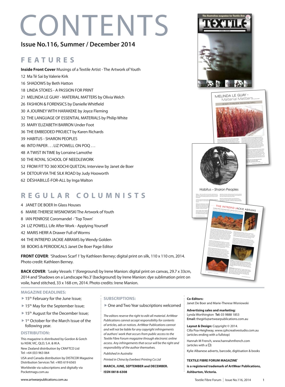 Textile Fibre Forum Preview Pages