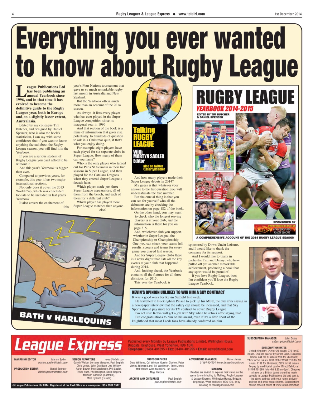 League Express Preview Pages