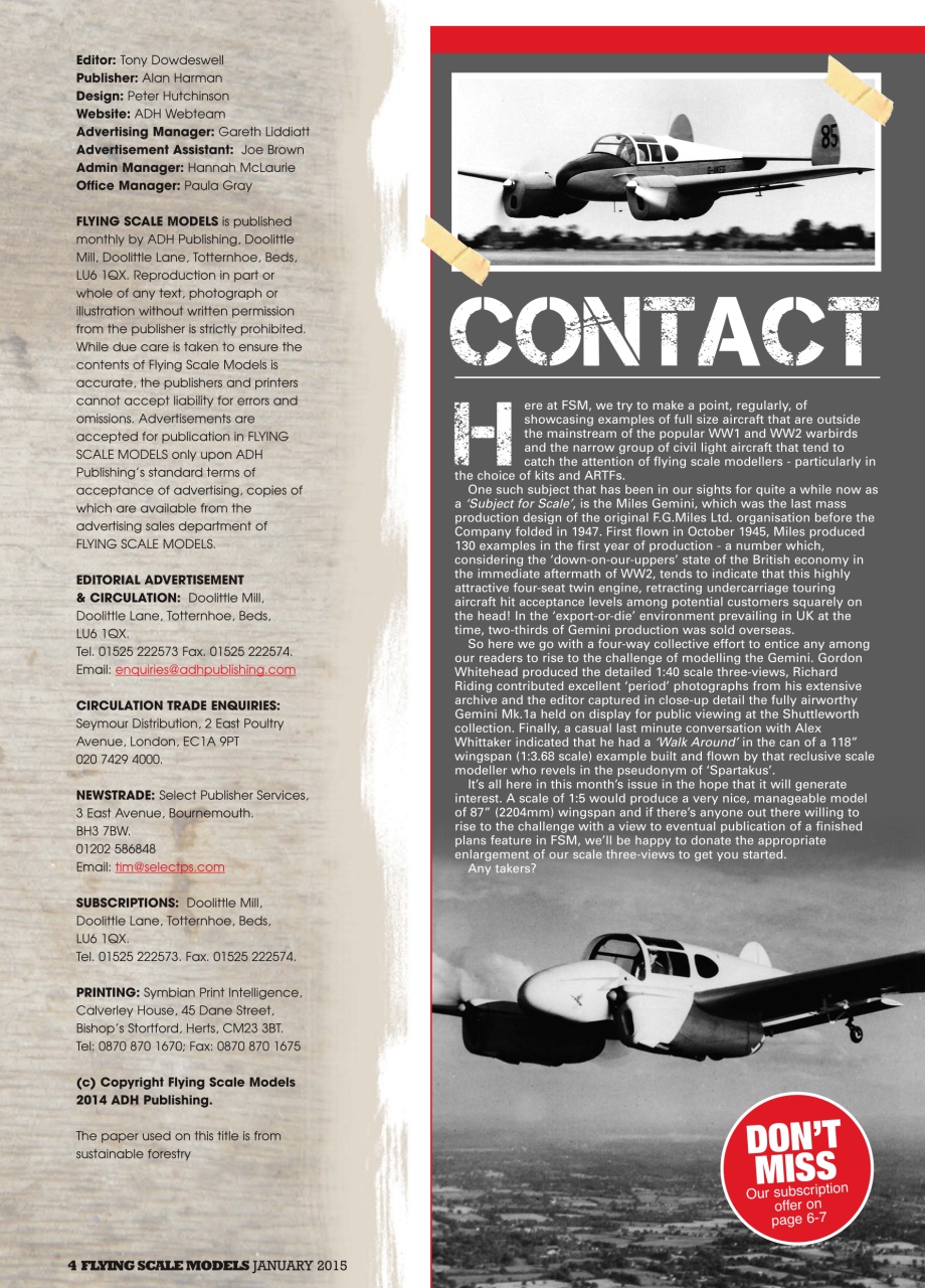 Flying Scale Models Preview Pages