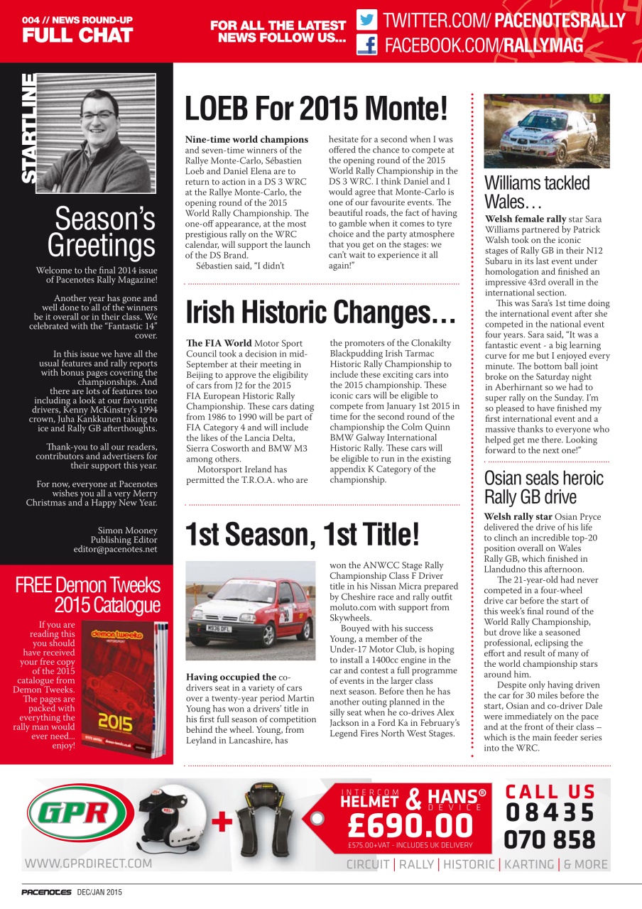 Pacenotes Rally magazine Preview Pages