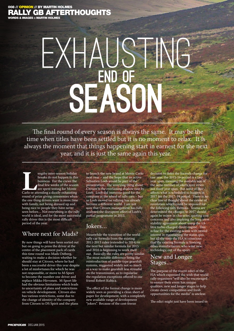 Pacenotes Rally magazine Preview Pages
