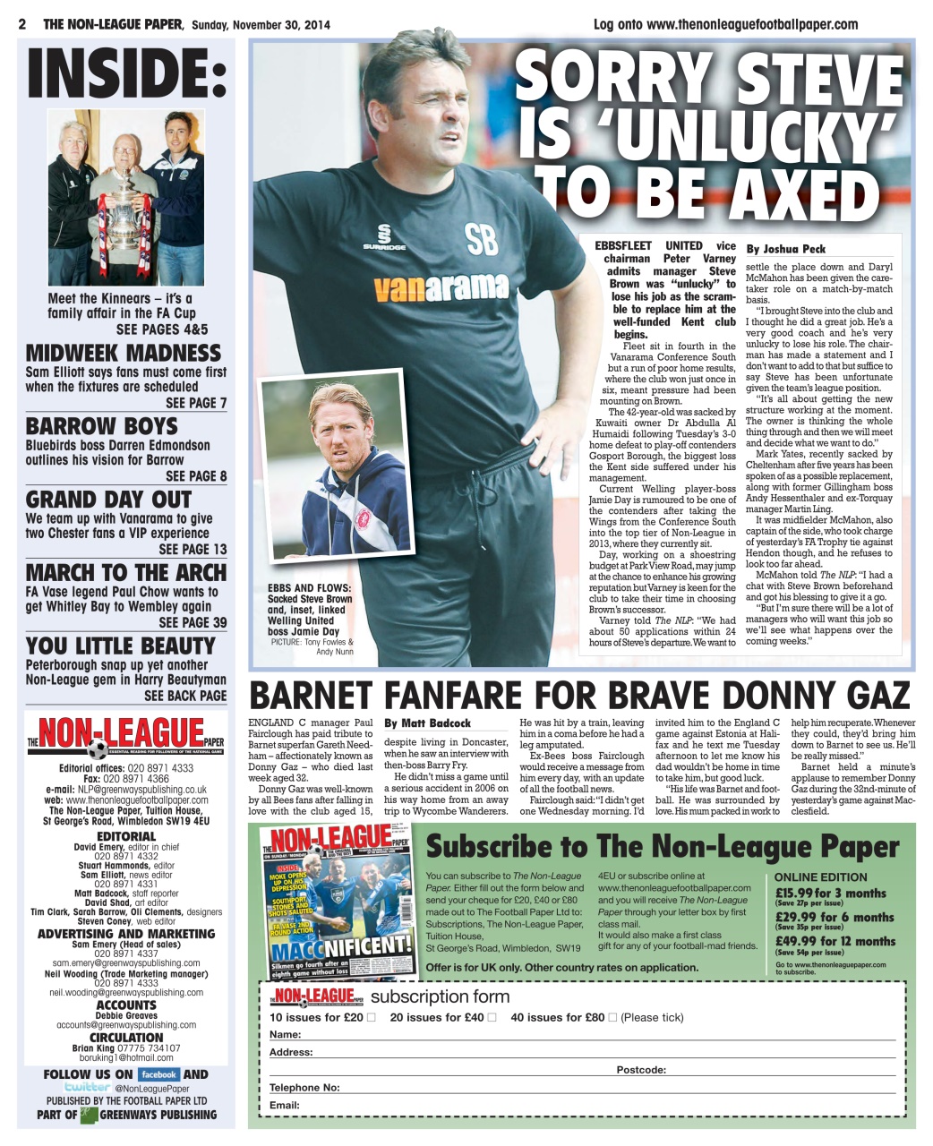 The Non-League Football Paper Preview Pages