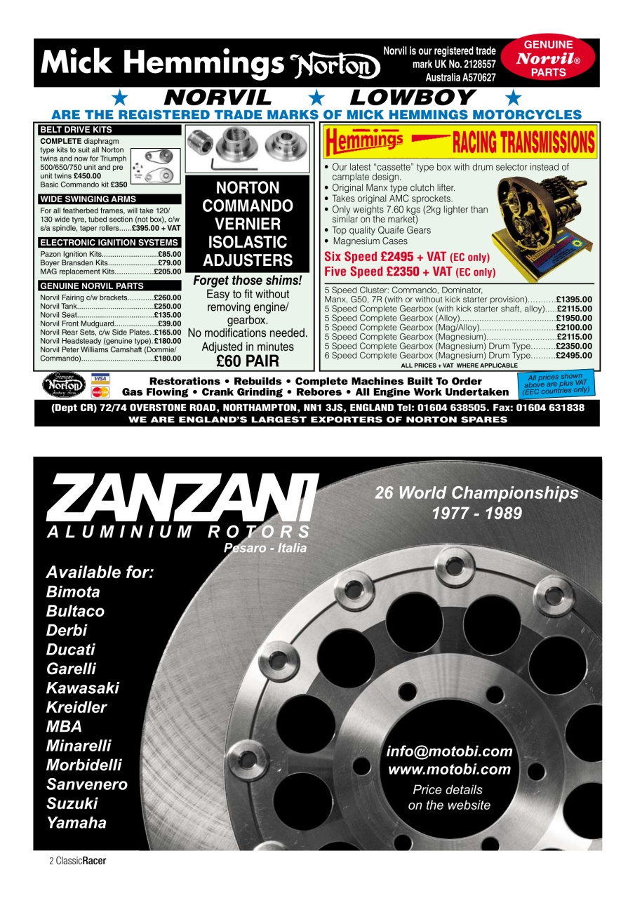 Classic Racer Preview Pages