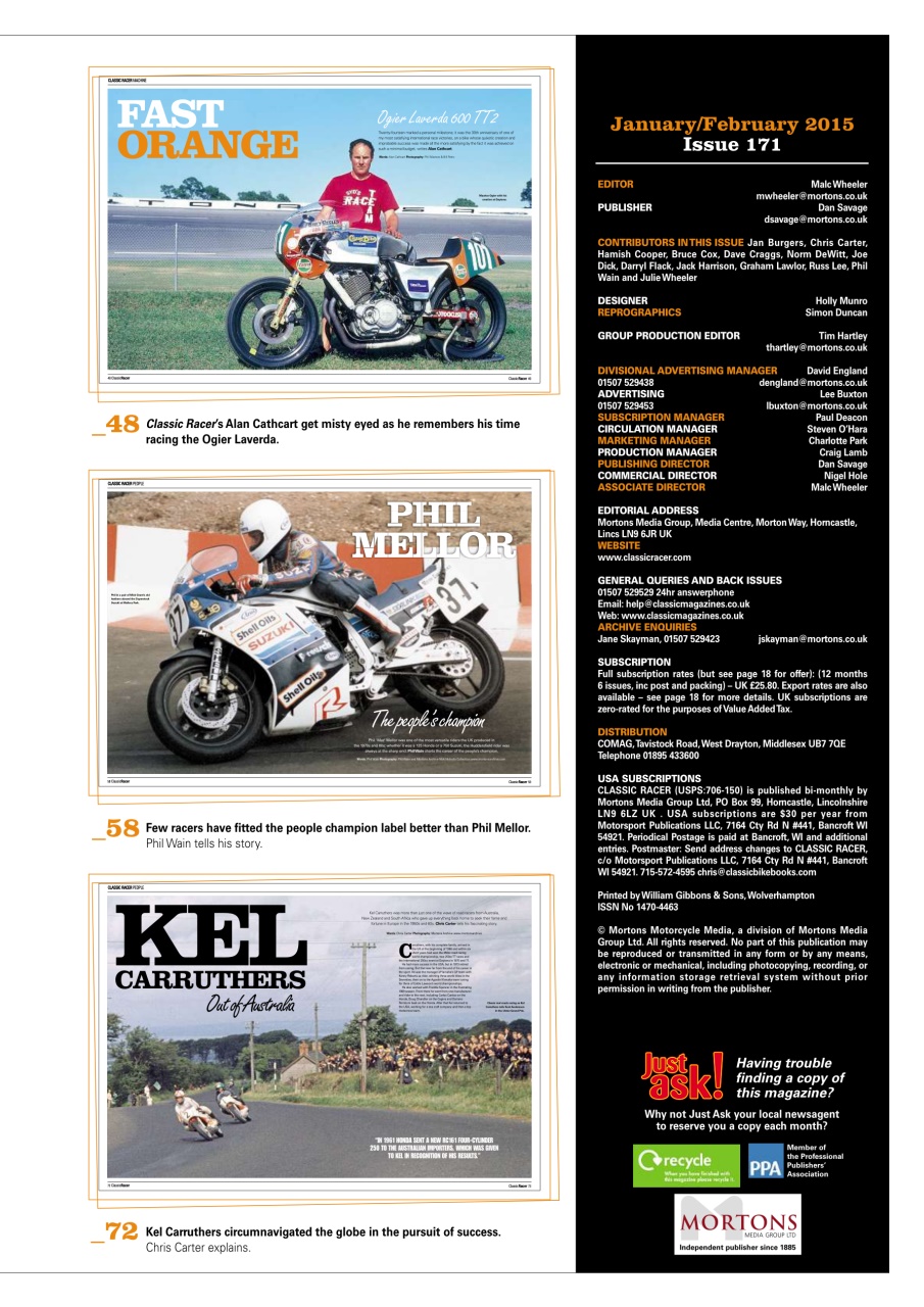 Classic Racer Preview Pages