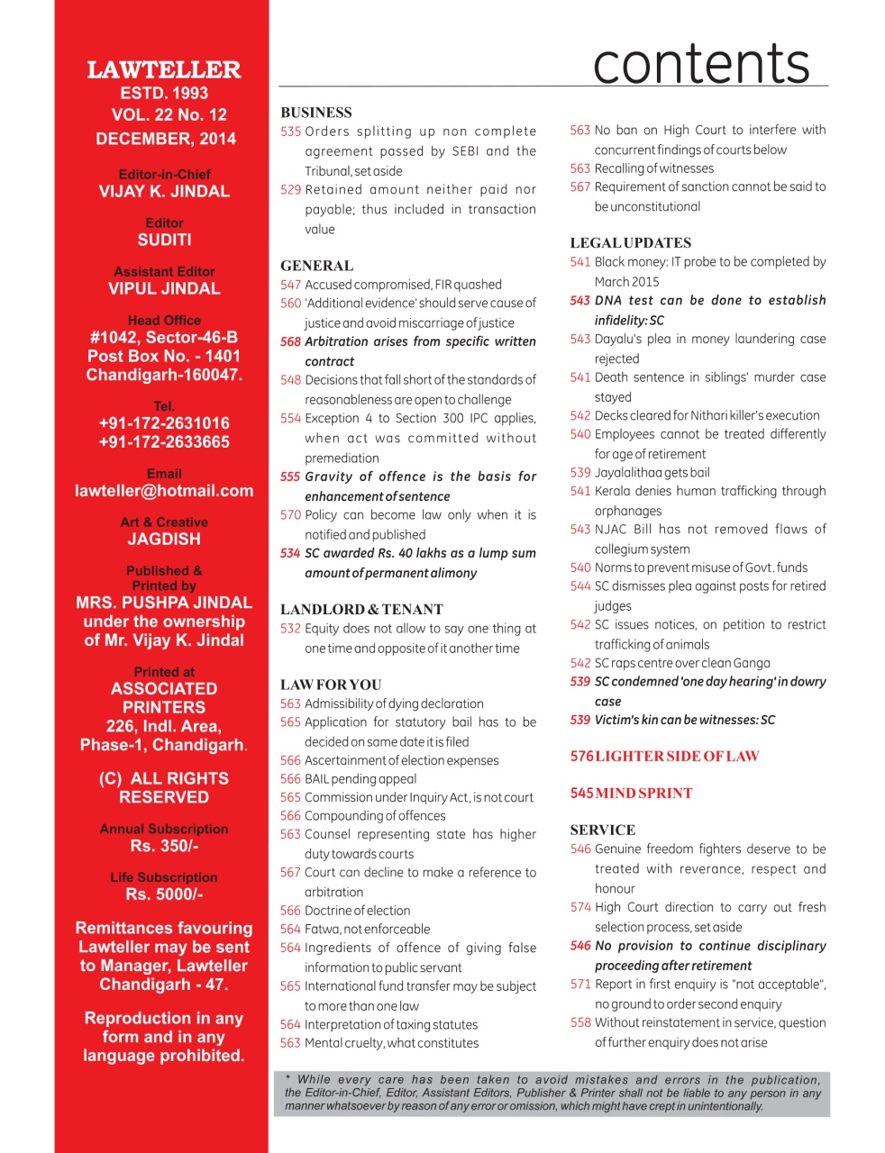 Lawteller – A Legal Awareness Magazine Preview Pages
