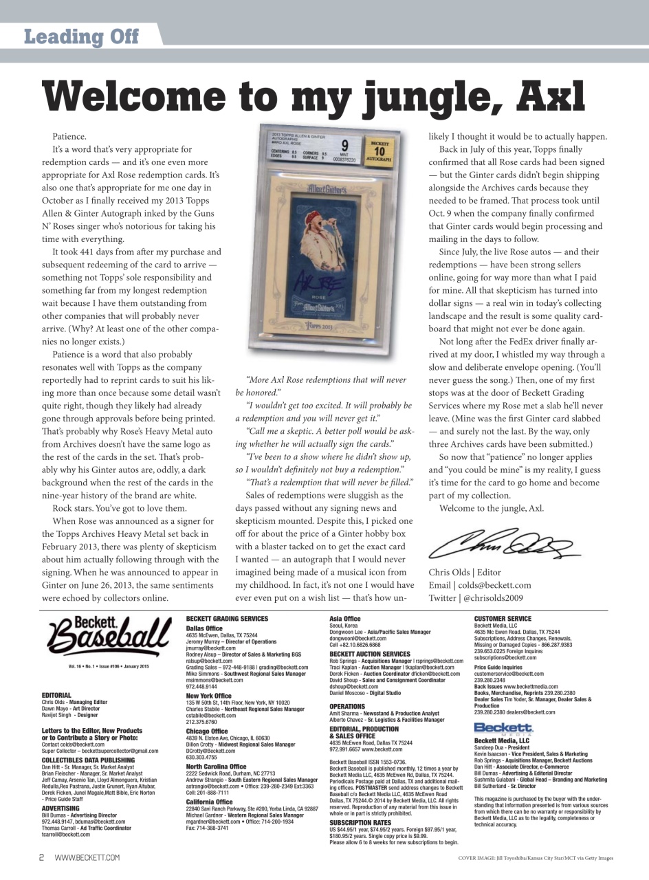 Beckett Baseball Magazine Preview Pages
