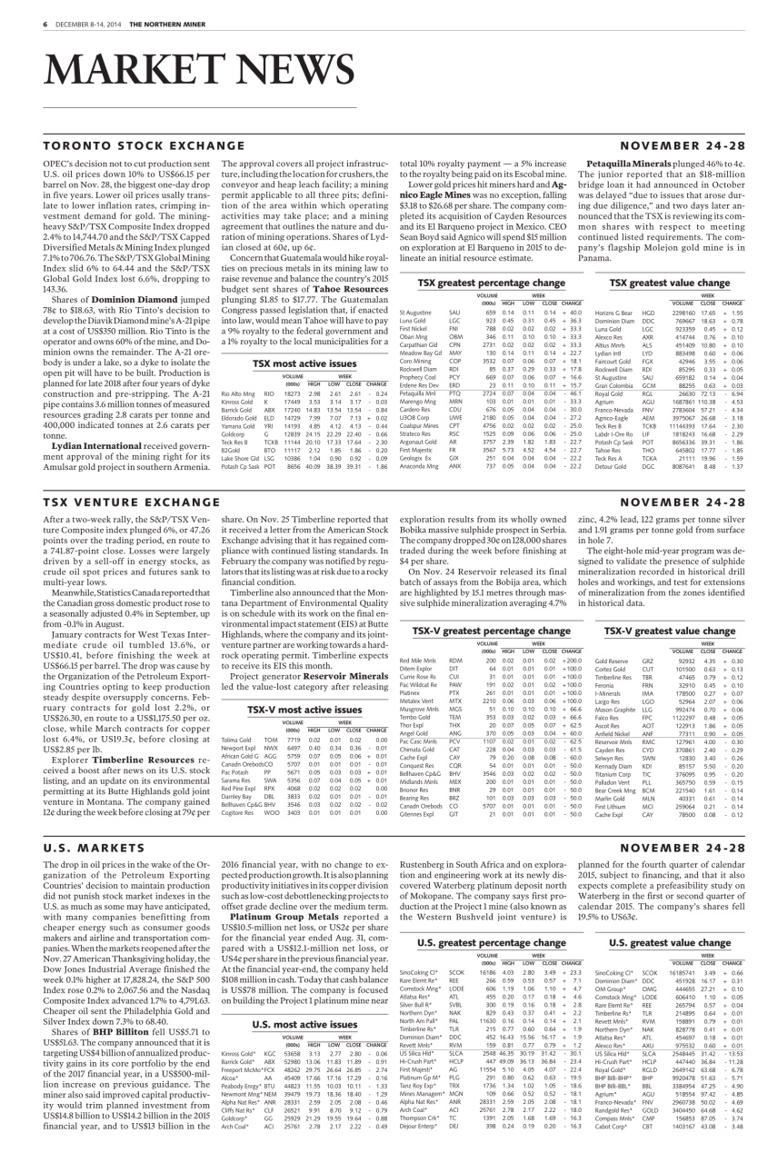 The Northern Miner Preview Pages