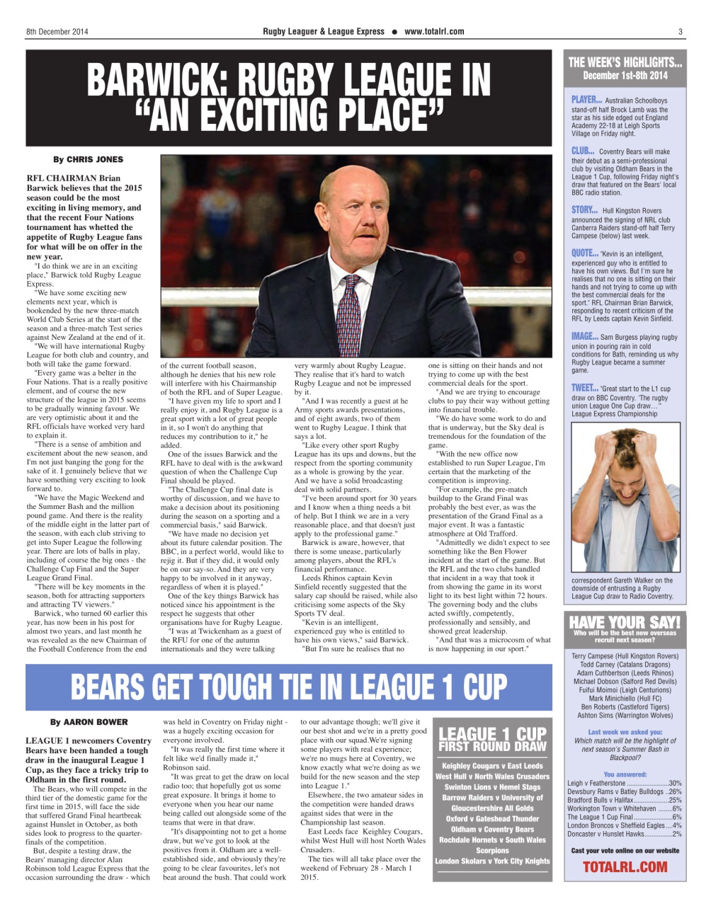 League Express Preview Pages