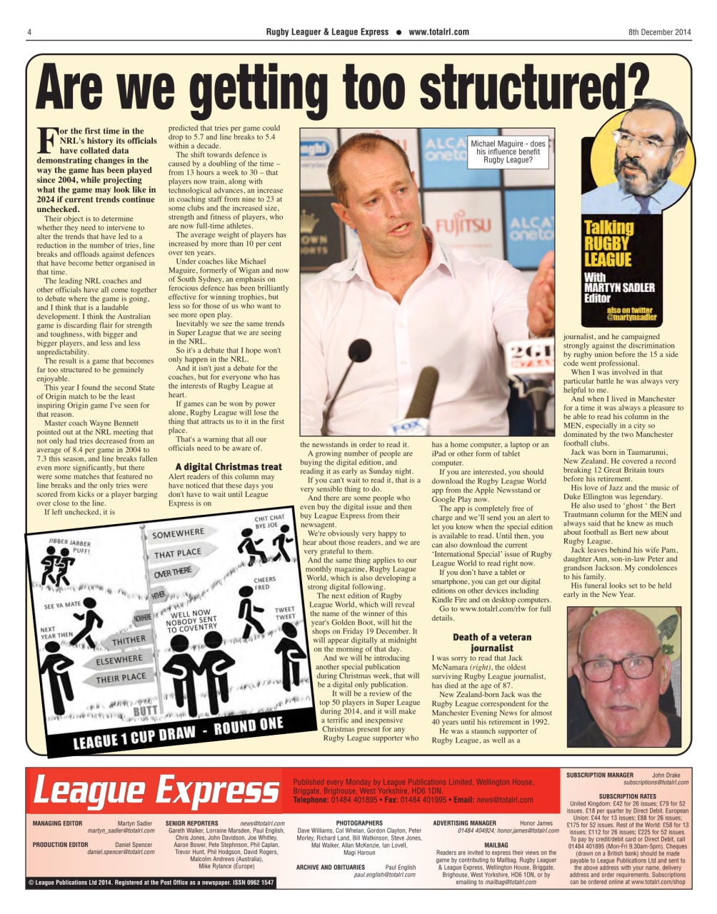 League Express Preview Pages