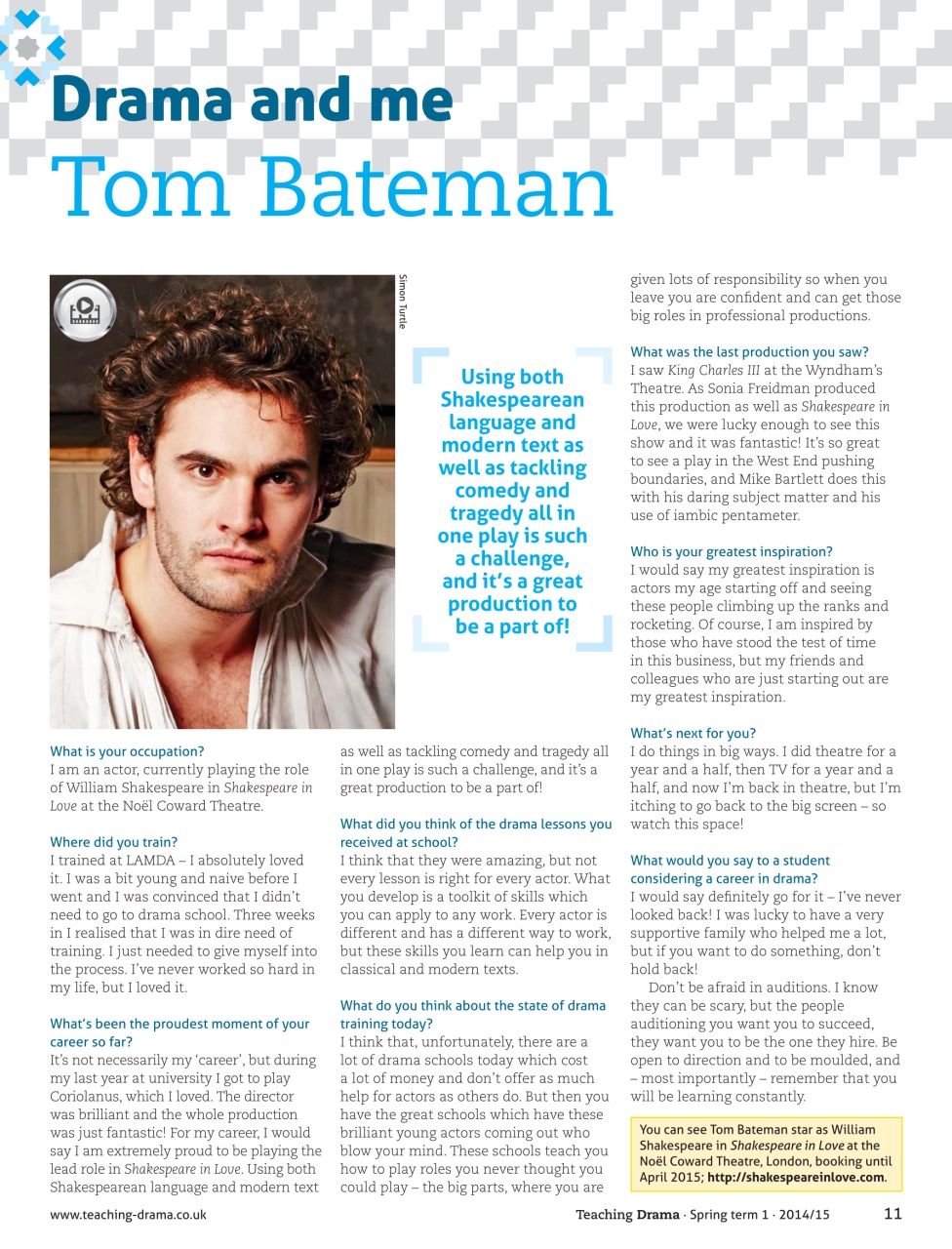 Drama and Theatre Preview Pages