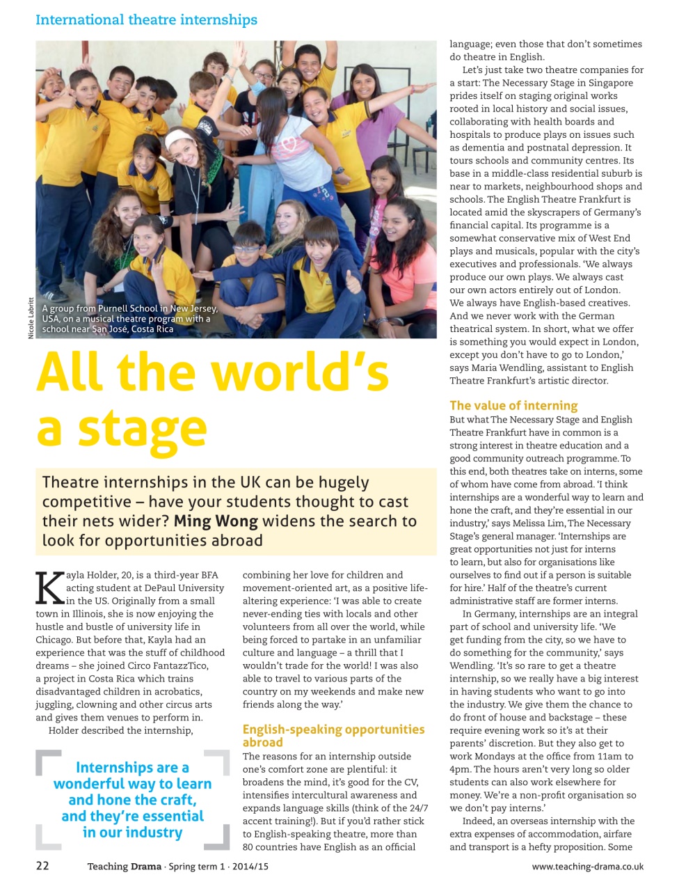 Drama and Theatre Preview Pages