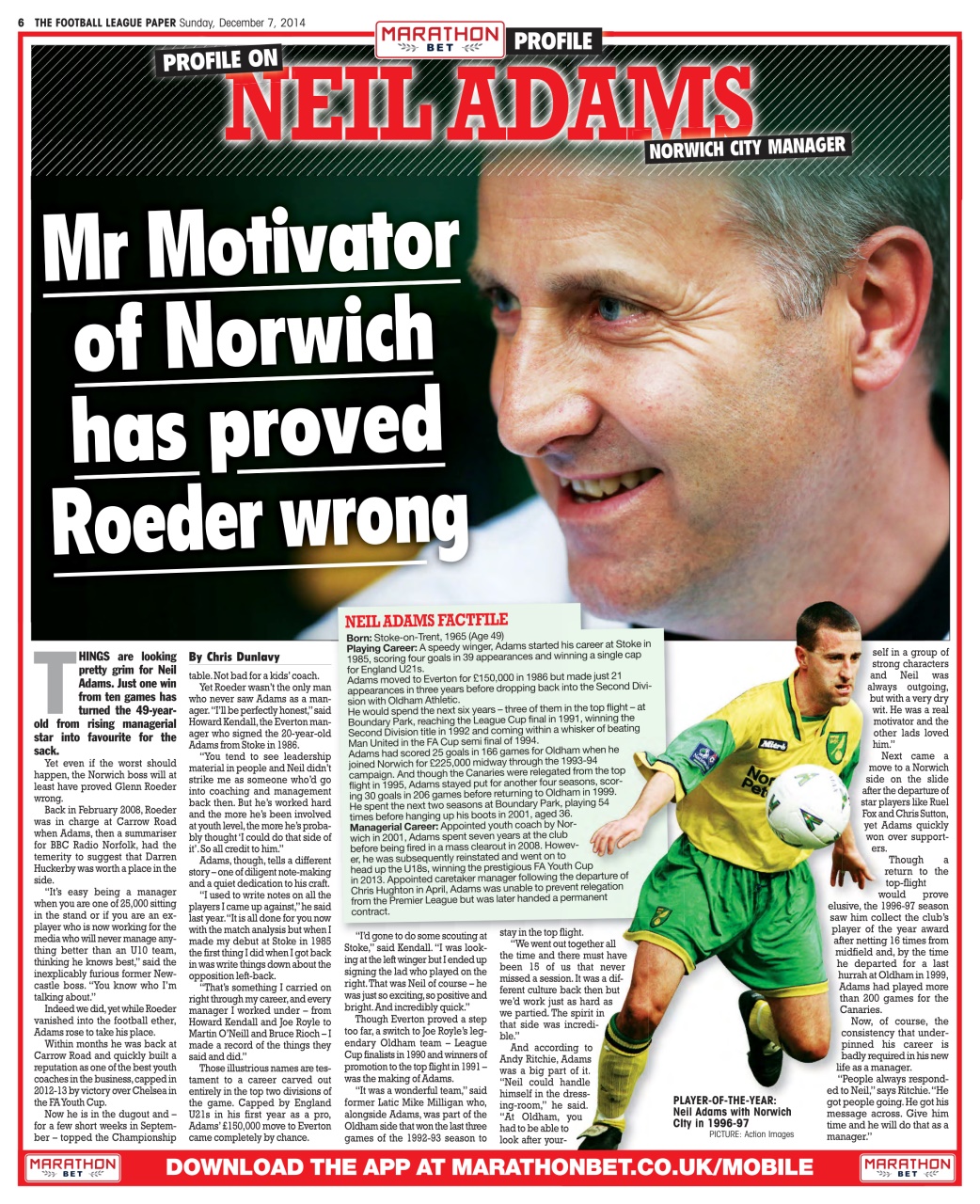 The Football League Paper Preview Pages