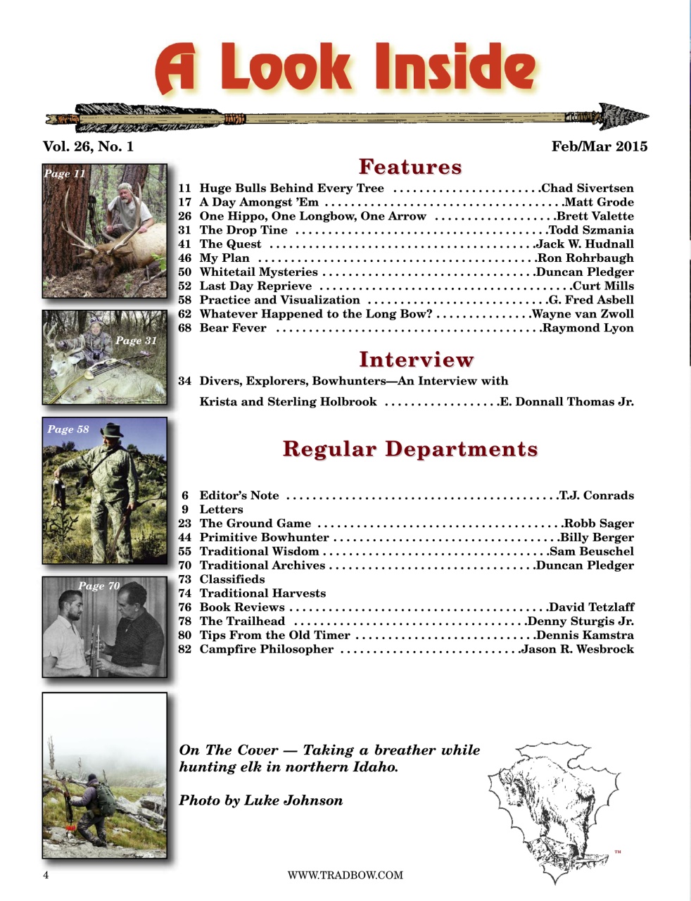 Traditional Bowhunter Magazine Preview Pages