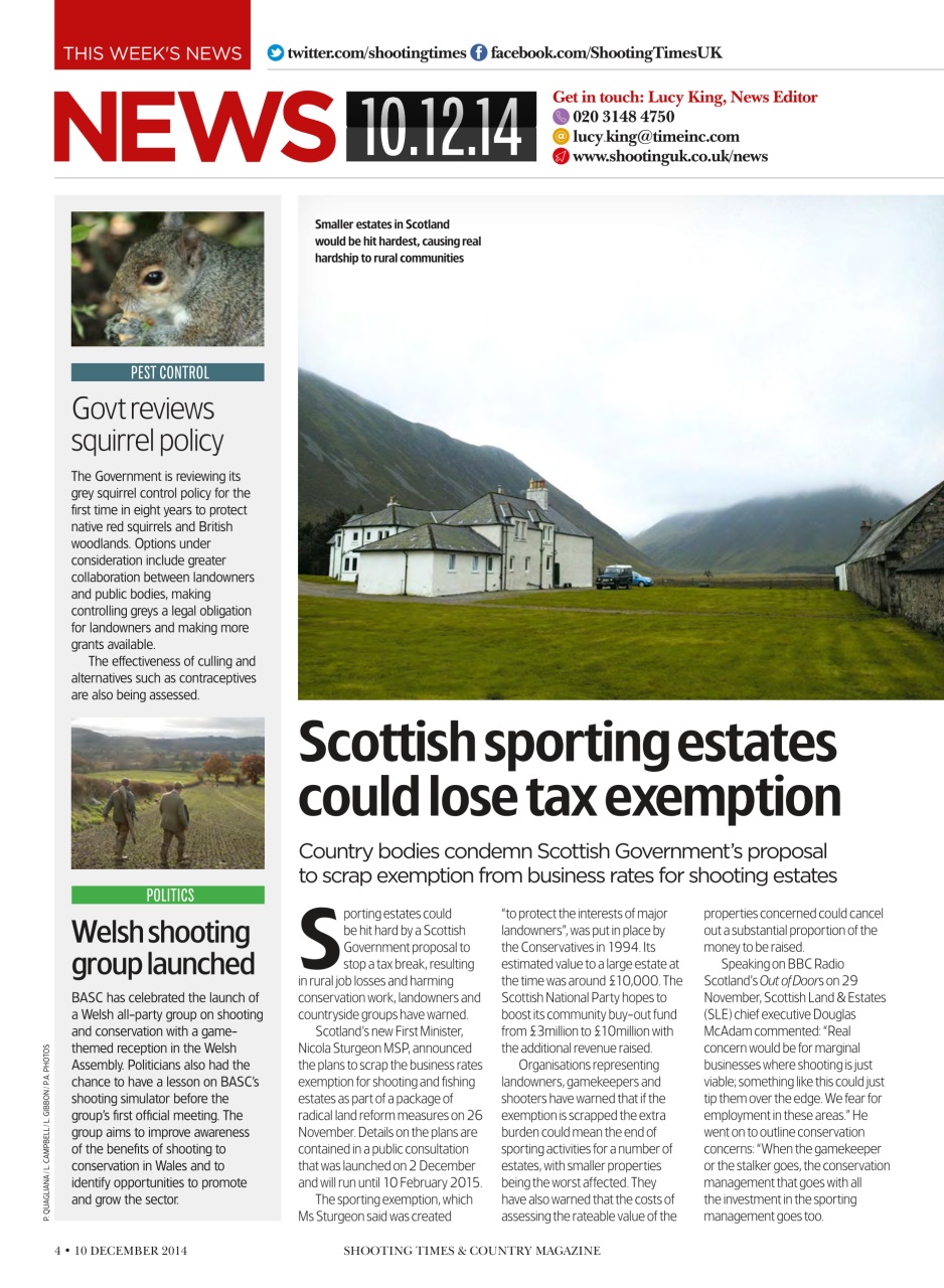 Shooting Times & Country Preview Pages