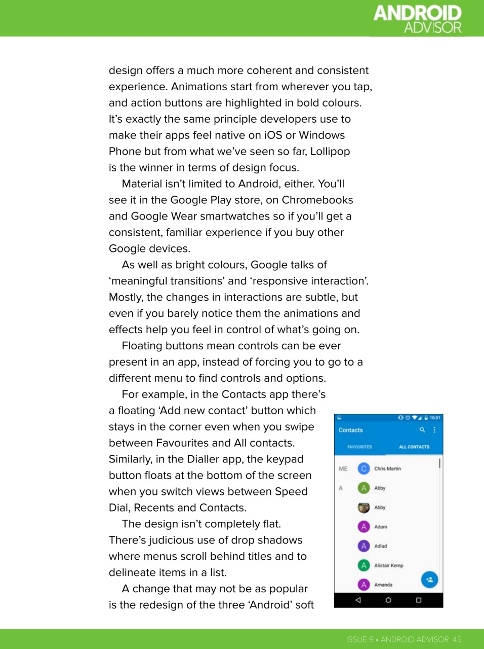Android Advisor Preview Pages