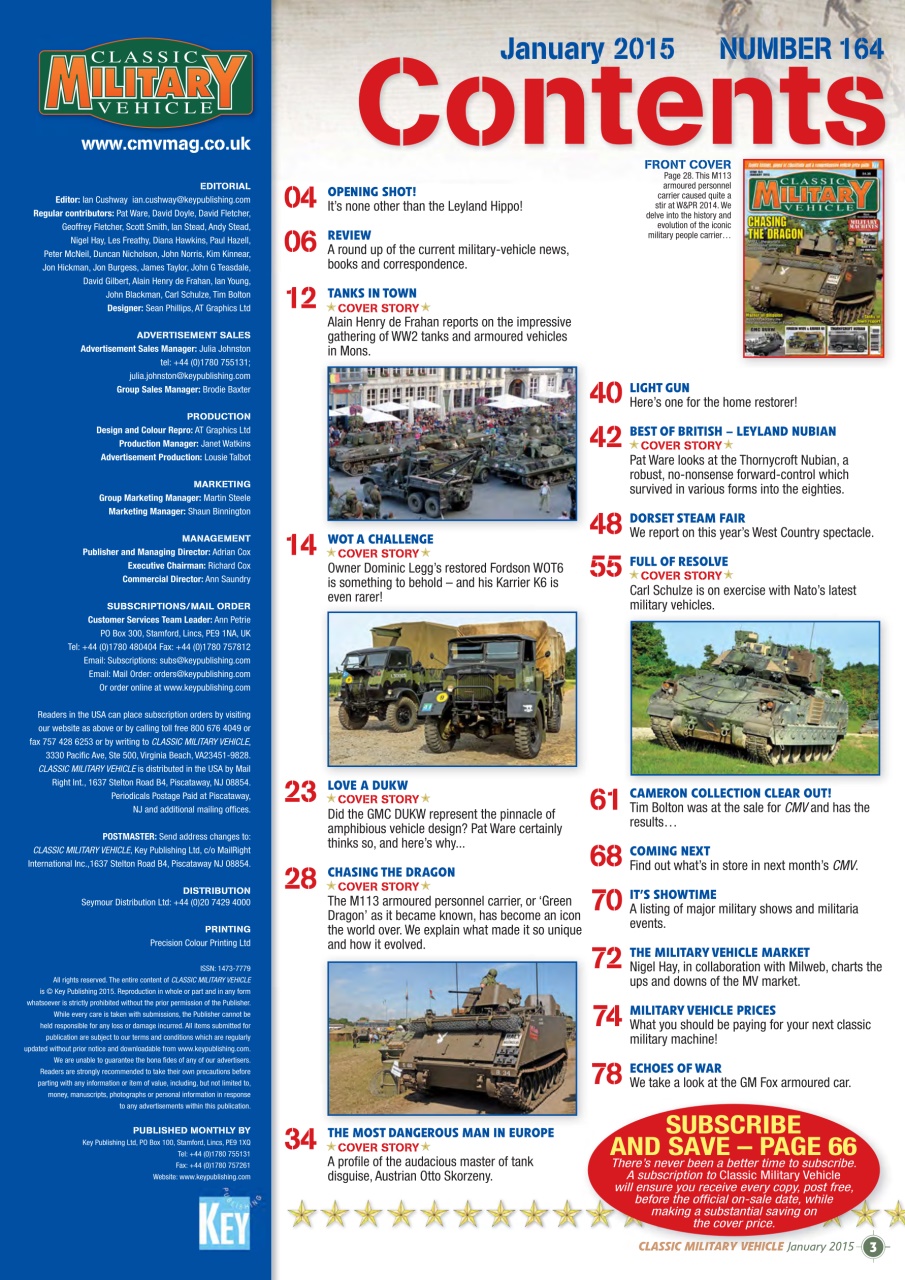 Classic Military Vehicle Preview Pages