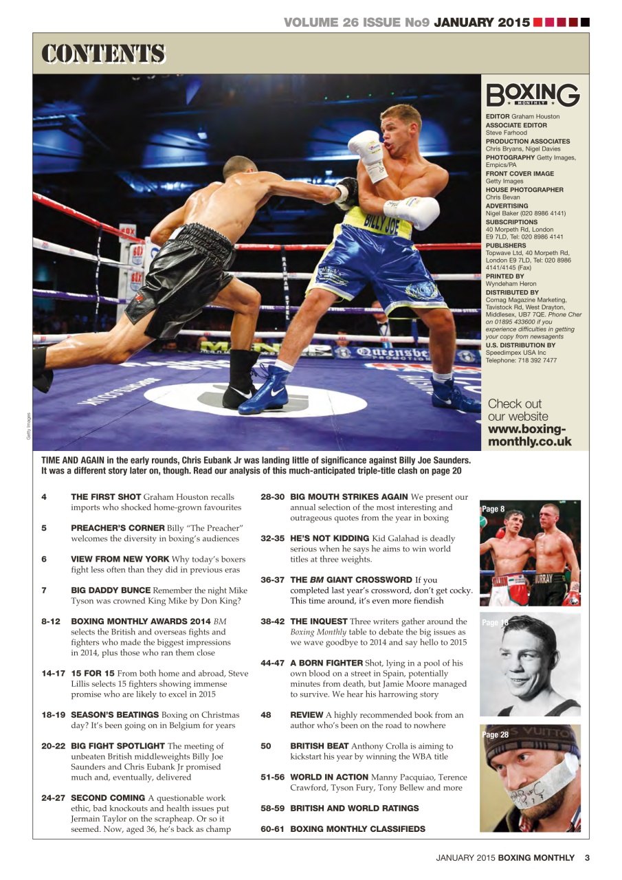 Boxing Monthly Preview Pages