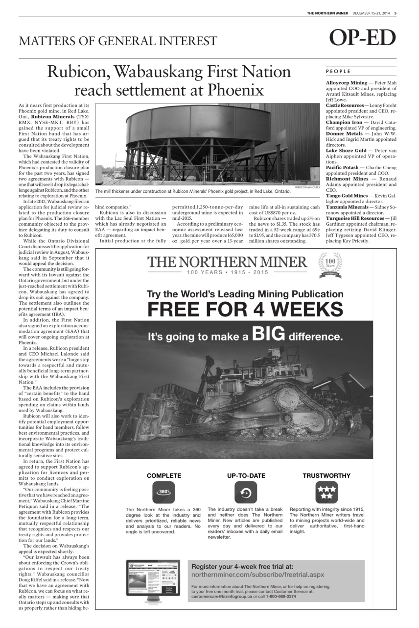 The Northern Miner Preview Pages